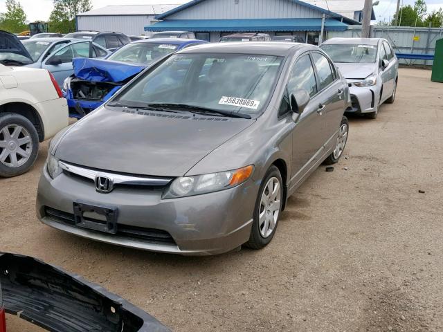 1HGFA16508L003346 - 2008 HONDA CIVIC LX GRAY photo 2