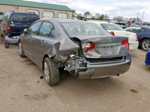 1HGFA16508L003346 - 2008 HONDA CIVIC LX GRAY photo 3