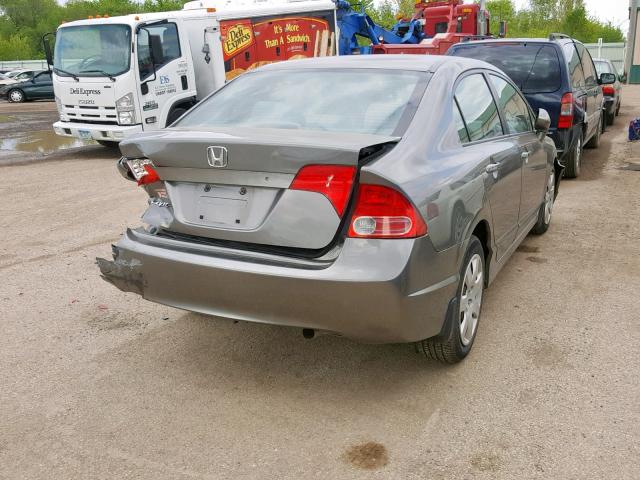 1HGFA16508L003346 - 2008 HONDA CIVIC LX GRAY photo 4