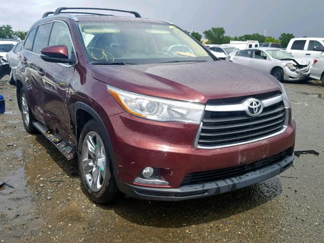 5TDDKRFH7FS198336 - 2015 TOYOTA HIGHLANDER MAROON photo 1