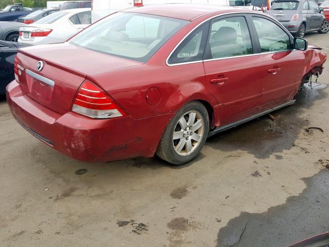 1MEFM40116G601821 - 2006 MERCURY MONTEGO LU RED photo 4