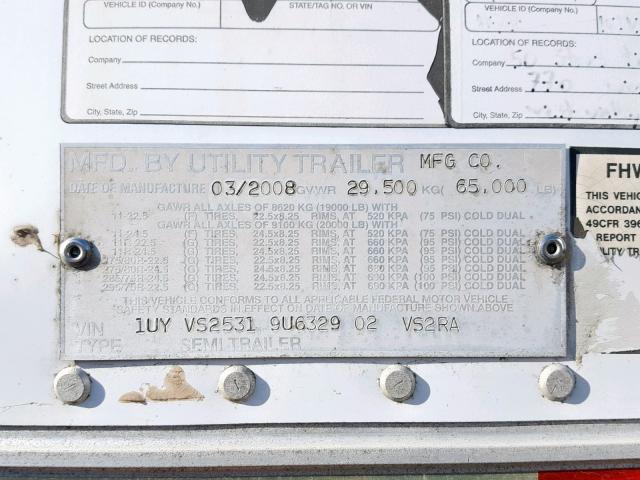 1UYVS25319U632902 - 2009 UTILITY TRAILER Ağ foto 10