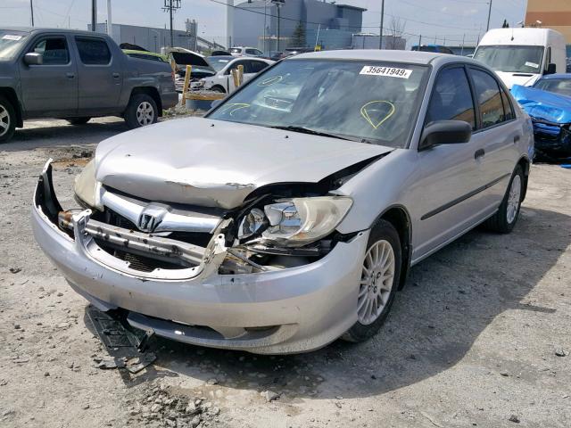 2HGES16315H041183 - 2005 HONDA CIVIC DX V SILVER photo 2