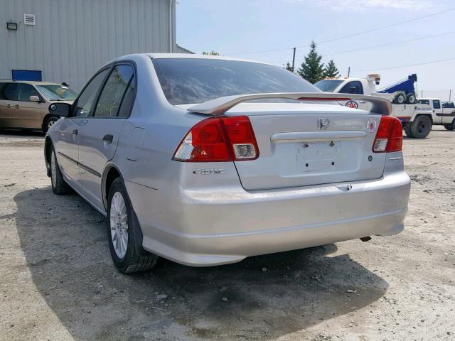 2HGES16315H041183 - 2005 HONDA CIVIC DX V SILVER photo 3