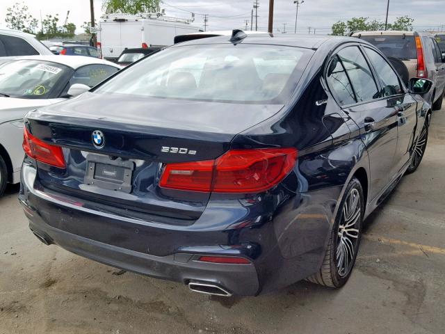 WBAJA9C59JB249039 - 2018 BMW 530E BLUE photo 4