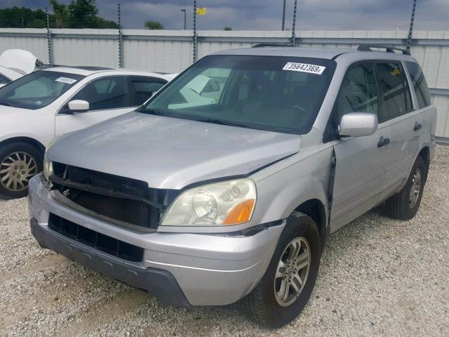 2HKYF18664H536993 - 2004 HONDA PILOT EXL SILVER photo 2