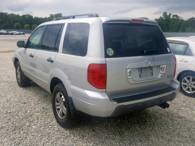 2HKYF18664H536993 - 2004 HONDA PILOT EXL SILVER photo 3