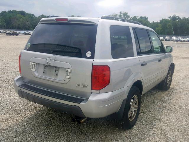 2HKYF18664H536993 - 2004 HONDA PILOT EXL SILVER photo 4