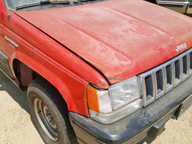 1J4GZ58Y8PC683161 - 1993 JEEP GRAND CHER RED photo 9