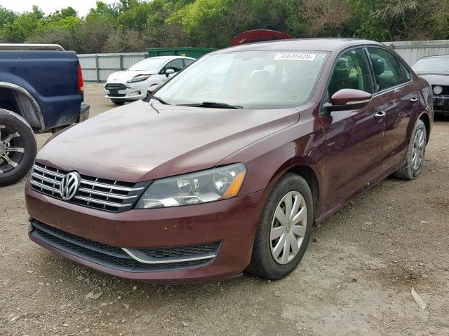 1VWAP7A33CC064468 - 2012 VOLKSWAGEN PASSAT S BURGUNDY photo 2