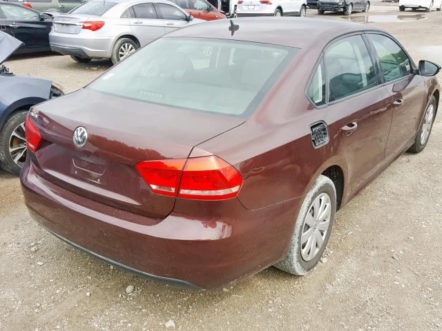 1VWAP7A33CC064468 - 2012 VOLKSWAGEN PASSAT S BURGUNDY photo 4