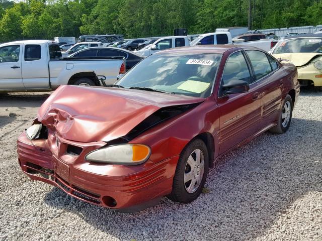 1G2NE52T31M514810 - 2001 PONTIAC GRAND AM S BURGUNDY photo 2