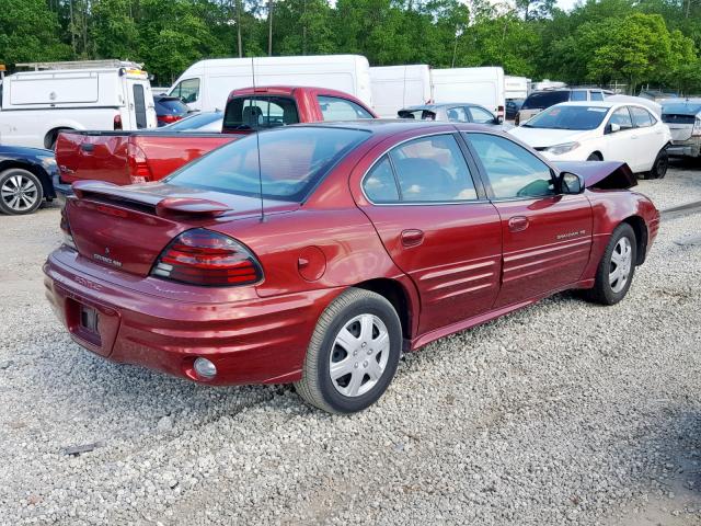 1G2NE52T31M514810 - 2001 PONTIAC GRAND AM S BURGUNDY photo 4