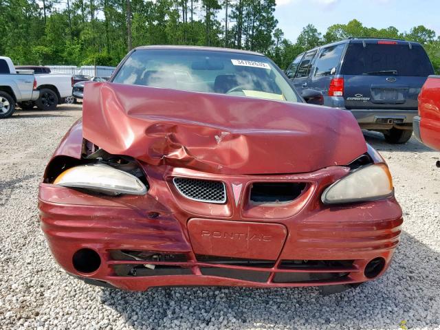1G2NE52T31M514810 - 2001 PONTIAC GRAND AM S BURGUNDY photo 9