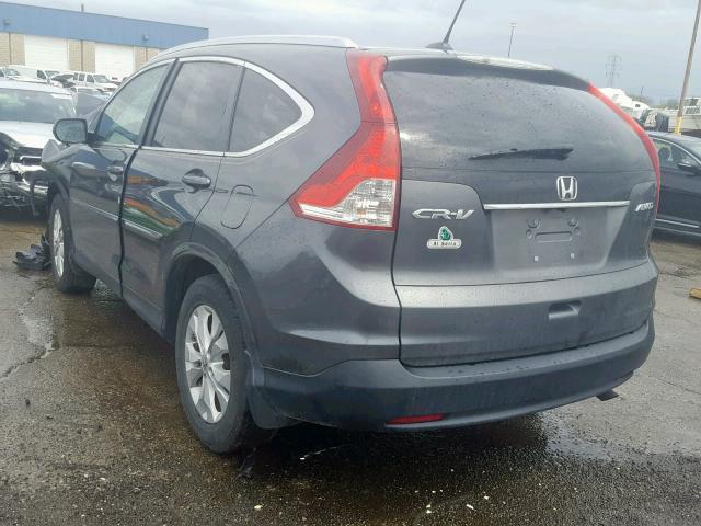 2HKRM4H7XDH663654 - 2013 HONDA CR-V EXL GRAY photo 3