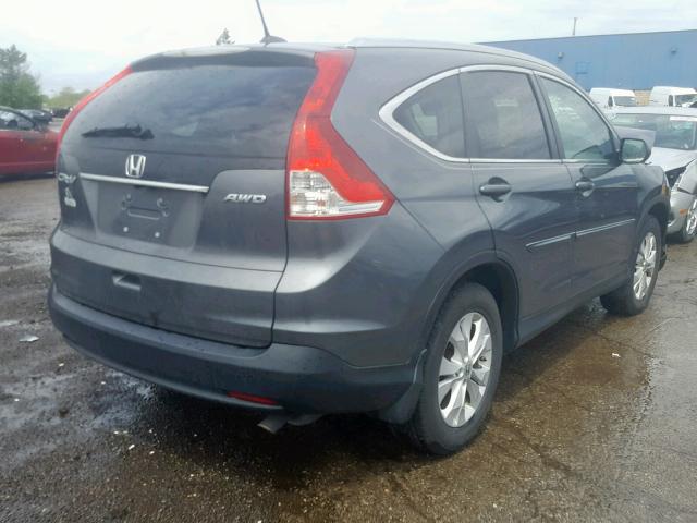 2HKRM4H7XDH663654 - 2013 HONDA CR-V EXL GRAY photo 4