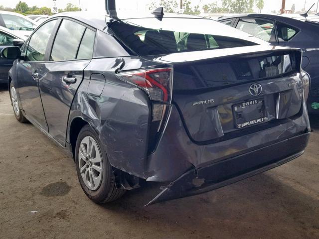 JTDKBRFU8J3081525 - 2018 TOYOTA PRIUS GRAY photo 3