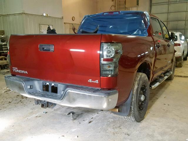 5TFDV54188X042762 - 2008 TOYOTA TUNDRA CRE RED photo 4