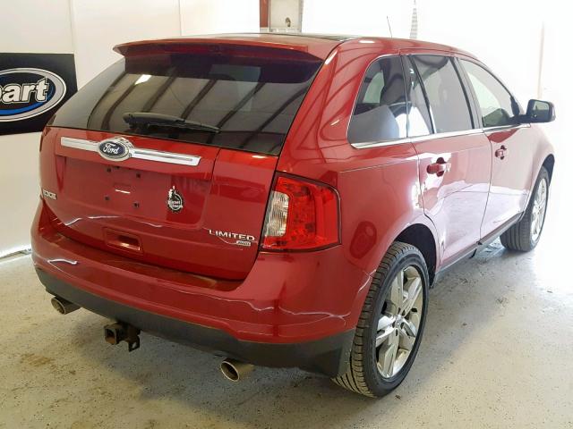 2FMDK4KC5BBA58600 - 2011 FORD EDGE LIMIT BURGUNDY photo 4