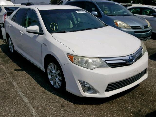 4T1BD1FK9CU010367 - 2012 TOYOTA CAMRY HYBR WHITE photo 1