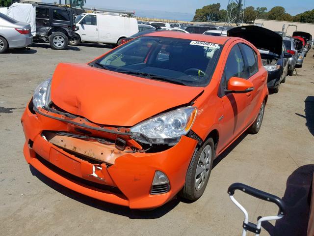 JTDKDTB3XC1031356 - 2012 TOYOTA PRIUS C ORANGE photo 2