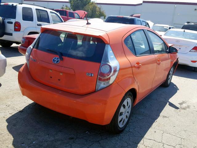 JTDKDTB3XC1031356 - 2012 TOYOTA PRIUS C ORANGE photo 4