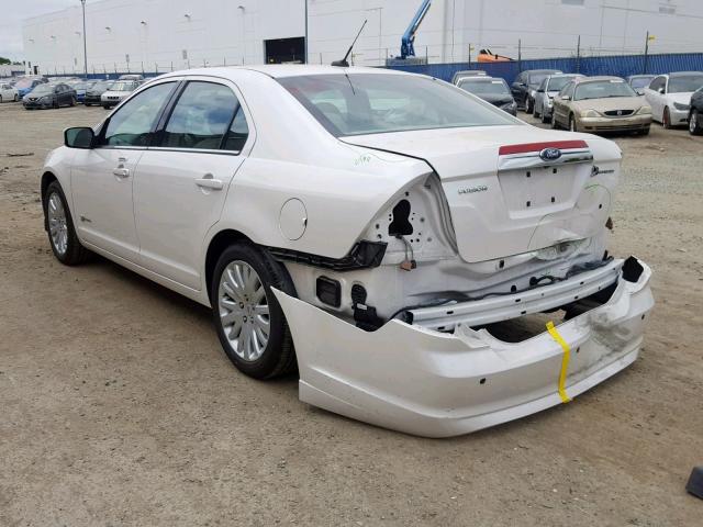 3FADP0L33AR185932 - 2010 FORD FUSION HYB WHITE photo 3