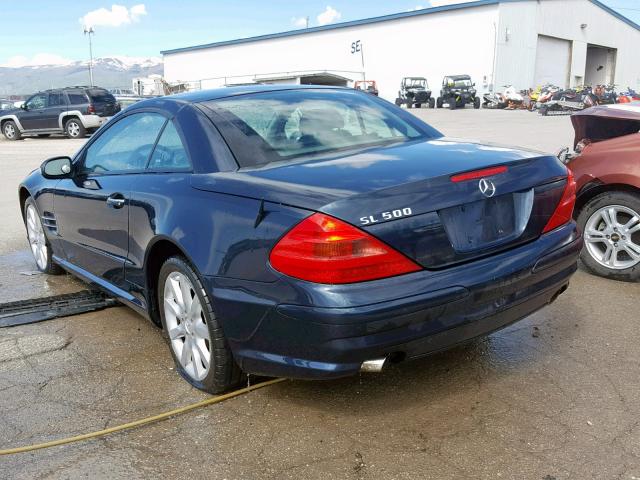 WDBSK75F73F018049 - 2003 MERCEDES-BENZ SL 500R BLUE photo 3