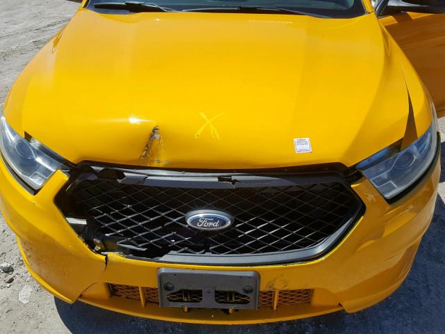 1FAHP2MK0EG158512 - 2014 FORD TAURUS POL YELLOW photo 7