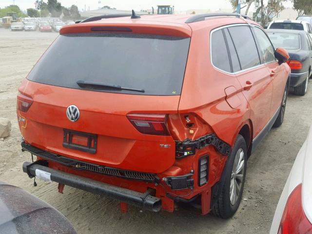 3VV3B7AX7JM064869 - 2018 VOLKSWAGEN TIGUAN SE ORANGE photo 4