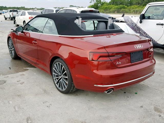 WAU2NGF58KN005939 - 2019 AUDI A5 PRESTIG RED photo 3