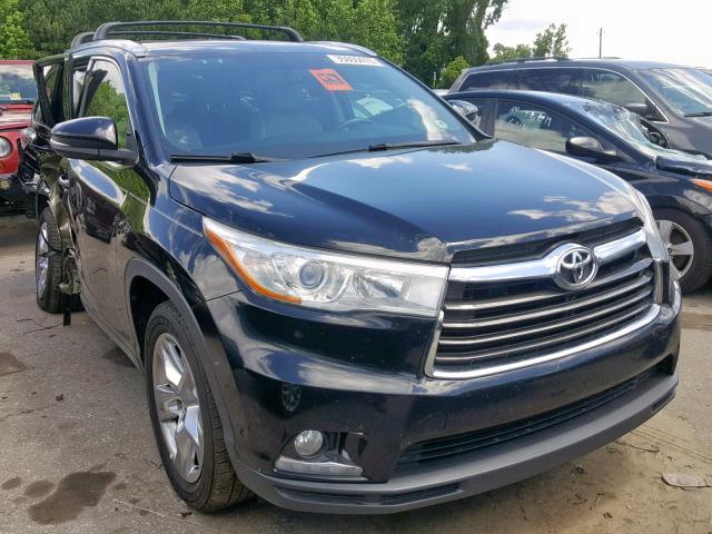 5TDYKRFH6ES028937 - 2014 TOYOTA HIGHLANDER BLACK photo 1