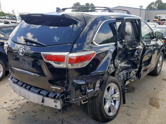 5TDYKRFH6ES028937 - 2014 TOYOTA HIGHLANDER BLACK photo 4