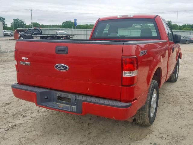 1FTRF12245KB97695 - 2005 FORD F150 RED photo 4