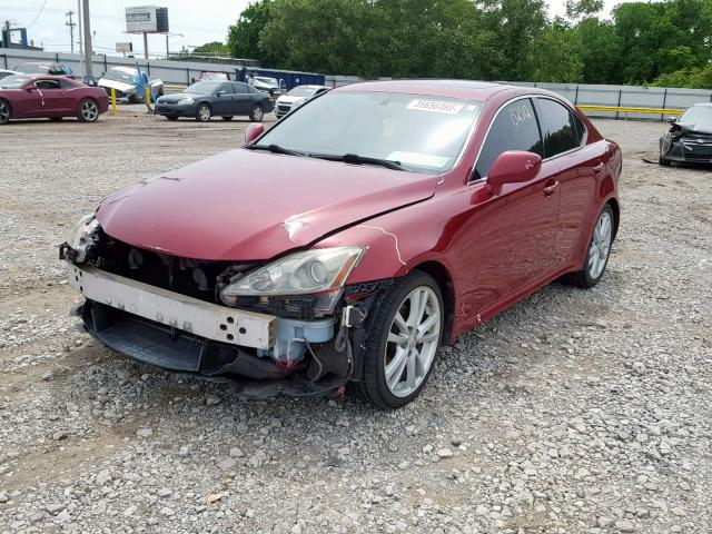 JTHBK262465000696 - 2006 LEXUS IS 250 RED photo 2