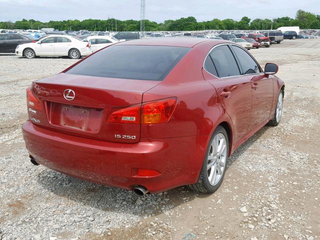 JTHBK262465000696 - 2006 LEXUS IS 250 RED photo 4