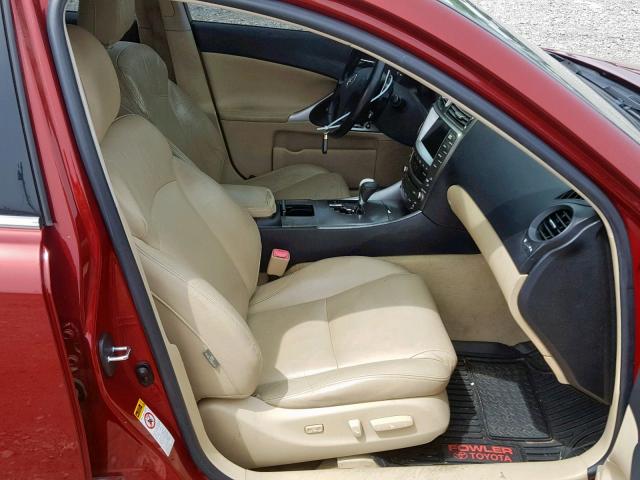 JTHBK262465000696 - 2006 LEXUS IS 250 RED photo 5