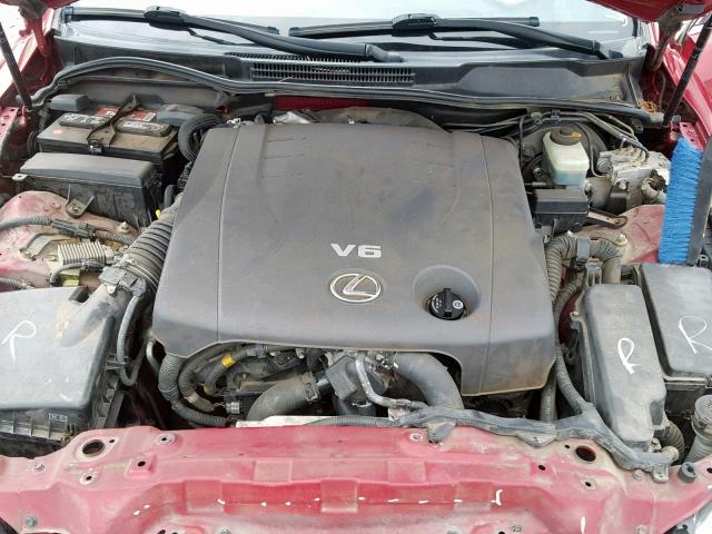 JTHBK262465000696 - 2006 LEXUS IS 250 RED photo 7