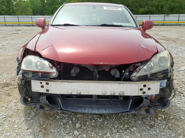 JTHBK262465000696 - 2006 LEXUS IS 250 RED photo 9