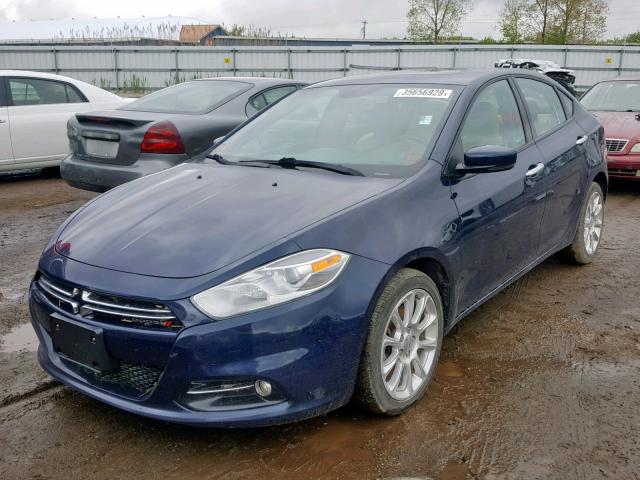 1C3CDFCH2DD309770 - 2013 DODGE DART LIMIT BLUE photo 2