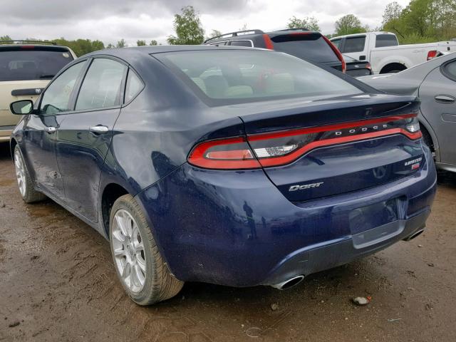 1C3CDFCH2DD309770 - 2013 DODGE DART LIMIT BLUE photo 3