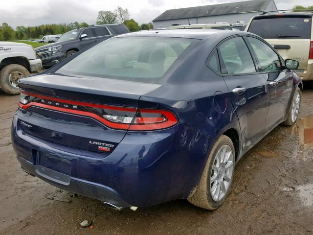 1C3CDFCH2DD309770 - 2013 DODGE DART LIMIT BLUE photo 4