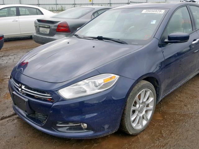 1C3CDFCH2DD309770 - 2013 DODGE DART LIMIT BLUE photo 9