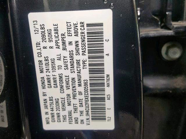 JH4CU2F6XEC005963 - 2014 ACURA TSX TECH GRAY photo 10