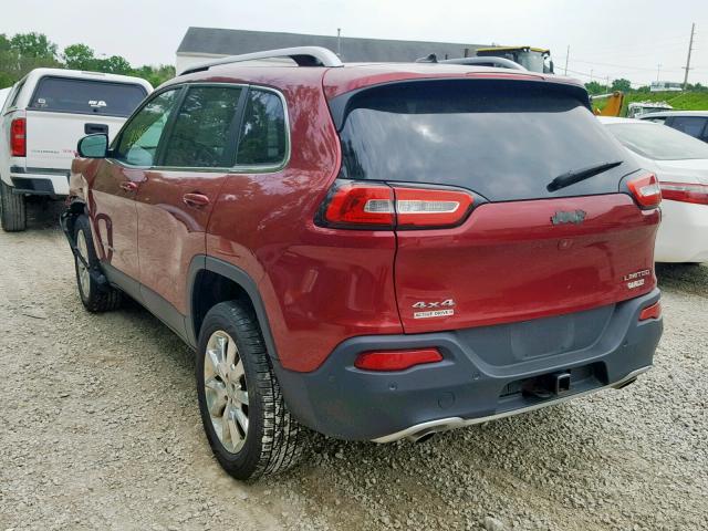 1C4PJMDS3EW282850 - 2014 JEEP CHEROKEE L RED photo 3