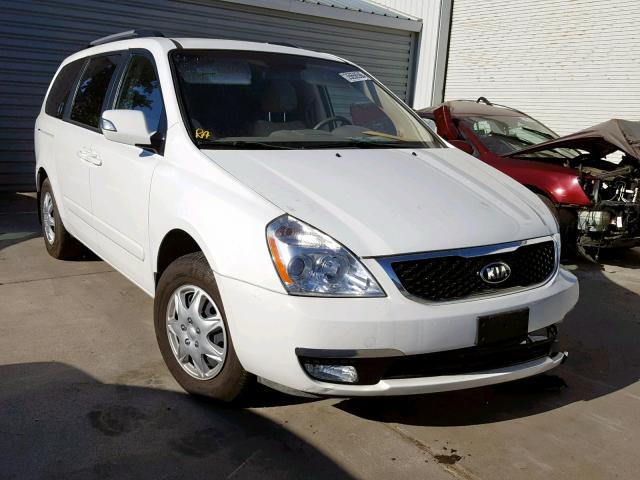 KNDMG4C79E6586988 - 2014 KIA SEDONA LX WHITE photo 1