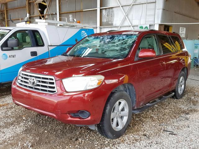 JTEES41A782082139 - 2008 TOYOTA HIGHLANDER MAROON photo 2