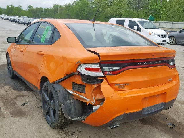 1C3CDFBBXED826524 - 2014 DODGE DART SXT ORANGE photo 3