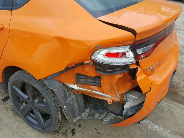 1C3CDFBBXED826524 - 2014 DODGE DART SXT ORANGE photo 9