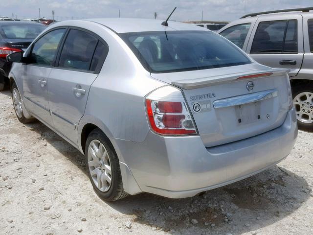 3N1AB6AP5CL705836 - 2012 NISSAN SENTRA 2.0 SILVER photo 3